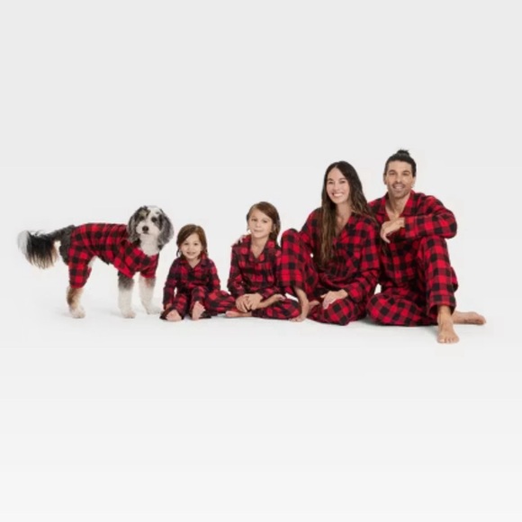 Red Buffalo Check Holiday Dog Pajamas - Picture 2 of 3